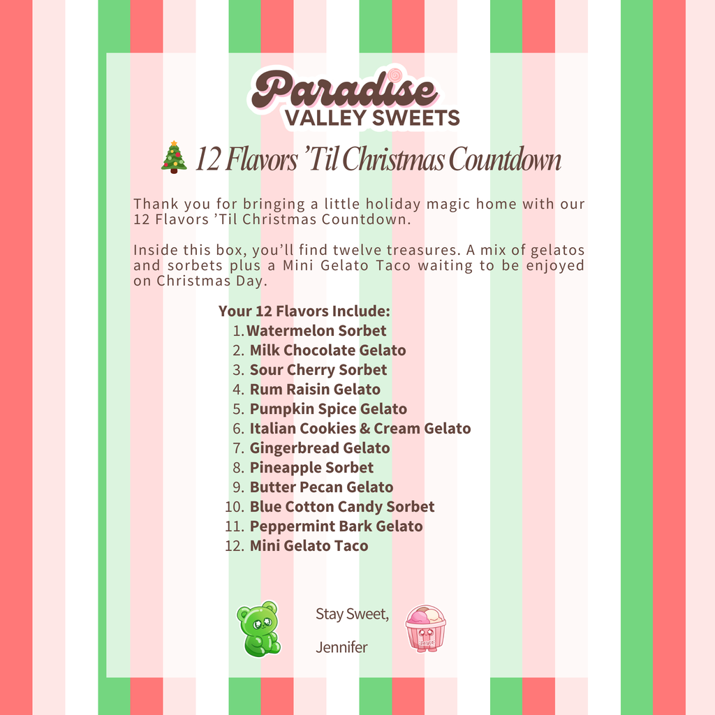 12 Flavors Til Christmas Countdown Paradise Valley Sweet